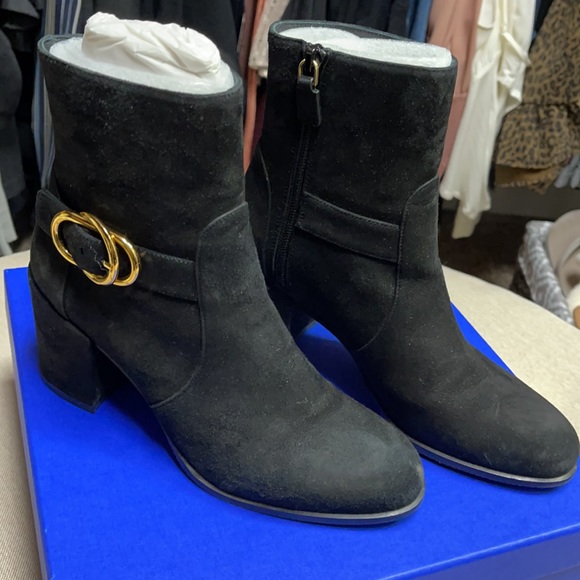 Stuart Weitzman Benedicta black suede booties 6.5 - Picture 2 of 10